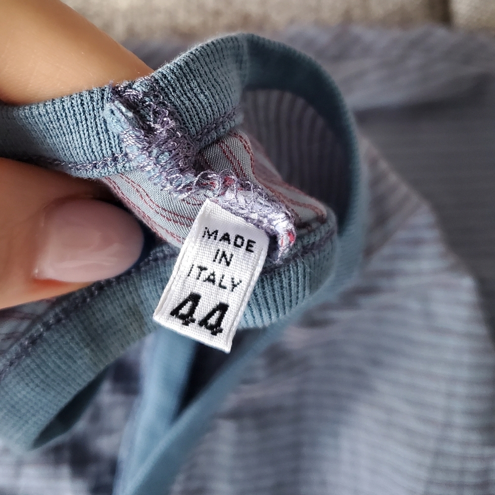 MM6 Maison Martin Margiela | Blue Striped Cotton Sleeveless Top Tunic Size 44 - Picture 5 of 10
